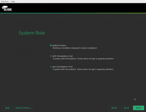 System Role dialog