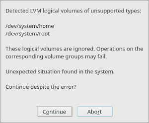 Old pop-up for LVM cache