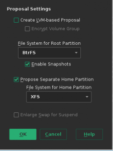 Old partitioning proposal dialog