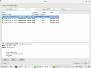 Revamped YaST interface for handling bridges