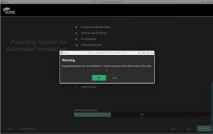 AutoYaST: alert user about adjusted partititions