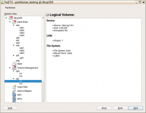 New Expert Partitioner - logical volume overview