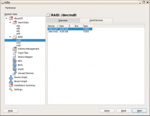 Devices in a given RAID in the rewritten partitioner