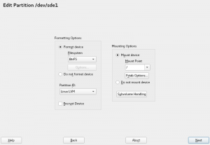 UI adjustments for the partition id