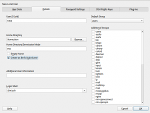 Using a Btrfs subvolume as home