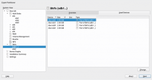 Devices of a Btrfs file system