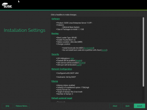 CPU mitigations in the installation summary