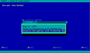 Encrypting swap with volatile protected keys