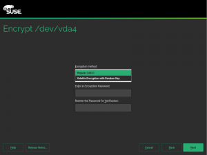 Selecting the encryption method