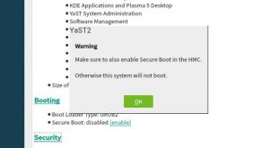 Secure Boot in the proposal screen