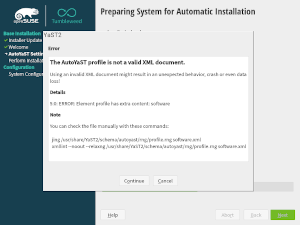 AutoYaST profile validation