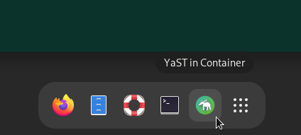 YaST container menu item (in SLES Gnome)